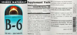 Label for B-6 100 mg