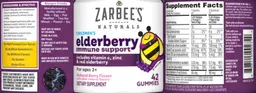 Label for Children's Elderberry Immune Support Gummies Natural Berry Flavor