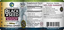 Label for Premium Black Seed 500 mg