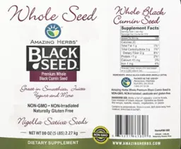 Label for Black Seed Premium Whole Black Cumin Seed