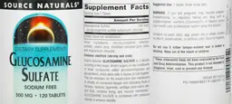 Label for Glucosamine Sulfate 500 mg