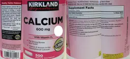 Label for Calcium 600 mg