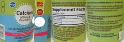 Label for Calcium 600 mg & Vitamin D3