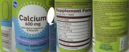Label for Calcium 600 mg