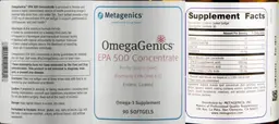 Label for OmegaGenics EPA 500 Concentrate