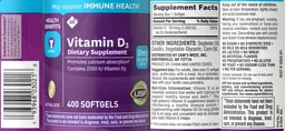 Label for Vitamin D-3 2000 IU