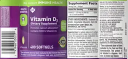 Label for Vitamin D-3 5000 IU
