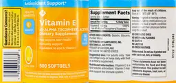 Label for Vitamin E 180 mg