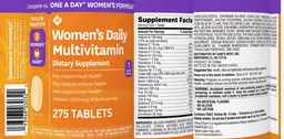 Label for Women's Daily Multivitamin