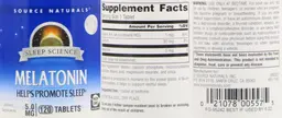 Label for Melatonin 5.0 mg