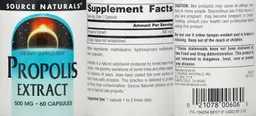 Label for Propolis Extract 500 mg