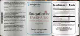 Label for OmegaGenics EPA-DHA 300