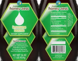 Label for HoneyZest Immune Boost