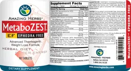 Label for MetaboZEST Ephedra Free