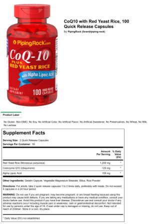 CoQ-10 plus Red Yeast Rice