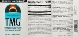 Label for TMG 750 mg