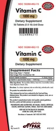 Label for Vitamin C 1000 mg
