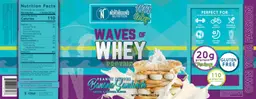 Label for Waves of Whey Protein Peanut Butter Banana Sandwhich