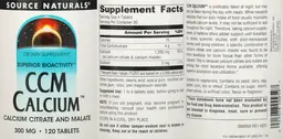 Label for CCM Calcium 300 mg