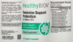 Label for Feminine Support Probiotics 25 Billion CFU