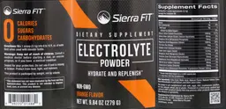 Label for Electrolyte Powder Orange Flavor