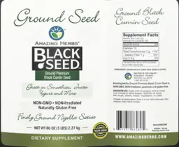Label for Black Seed Ground Premium Black Cumin Seed