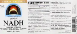 Label for ENADA NADH 5 mg
