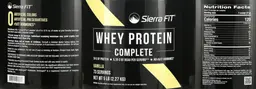 Label for Whey Protein Complete Vanilla