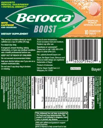 Label for Berocca Boost Tropical Punch