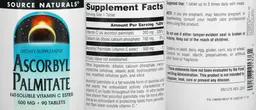 Label for Ascorbyl Palmitate 500 mg