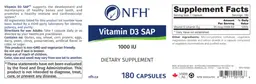 Label for Vitamin D3 SAP 1000 IU