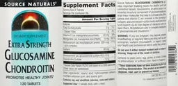 Label for Extra Strength Glucosamine Chondroitin