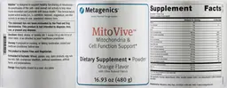 Label for Mito Vive Orange Flavor