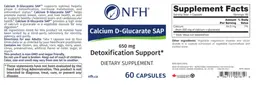 Label for Calcium D-Glucarate SAP 650 mg