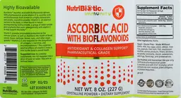Label for Ascorbic Acid with Bioflavonoids