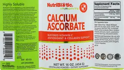 Label for Calcium Ascorbate