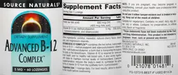 Label for Advanced B-12 Complex 5 mg