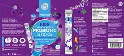 Label for Kids Quick Melt Probiotic Sticks Giddy Grape
