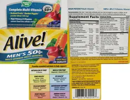 Label for Alive! Men's 50+