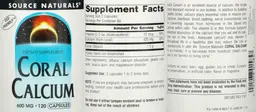 Label for Coral Calcium 600 mg