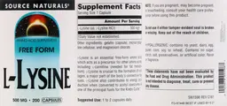 Label for L-Lysine 500 mg