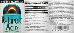 Label for R-Lipoic Acid 100 mg