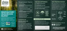 Label for Respiratory Mushroom Blend