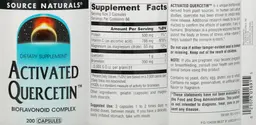 Label for Activated Quercetin