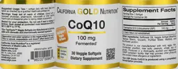 Label for CoQ10 100 mg