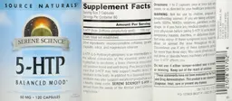 Label for 5-HTP 50 mg