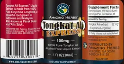 Label for Tongkat Ali Express 100 mg