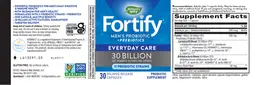 Label for Fortify Men's Probiotic 30 Billion