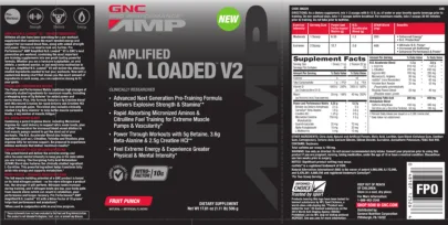 Label for Amplified N.O. Loaded V2 Fruit Punch