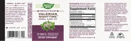 Label for Valerian Nighttime 320 mg